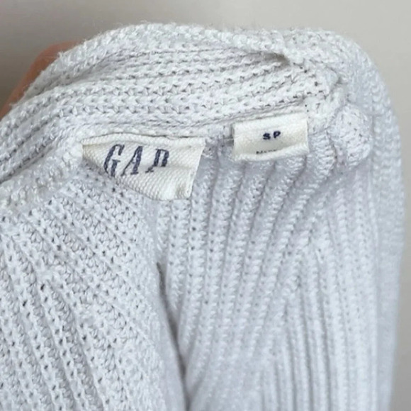 GAP Womens S Open-Front Shaker Stitch Cardigan Sweater in Merino Wool-Blend Grey - Picture 9 of 13